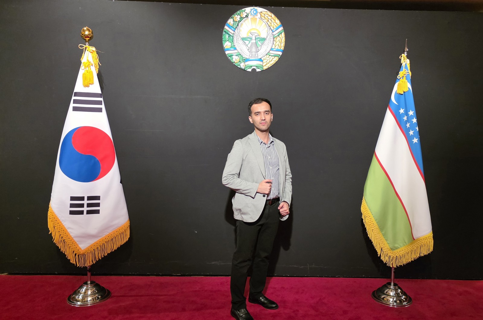 Embassy celebration with national flag